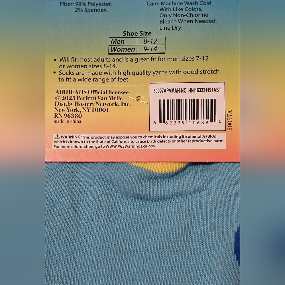 Airheads 1 Pair Adult Crew Socks. New! - Picture 2 of 4